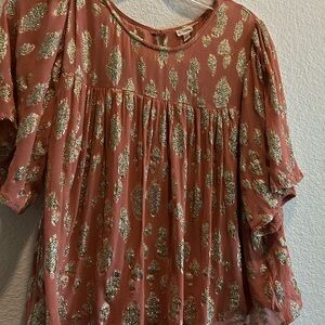 Women's Pink and Gold Top